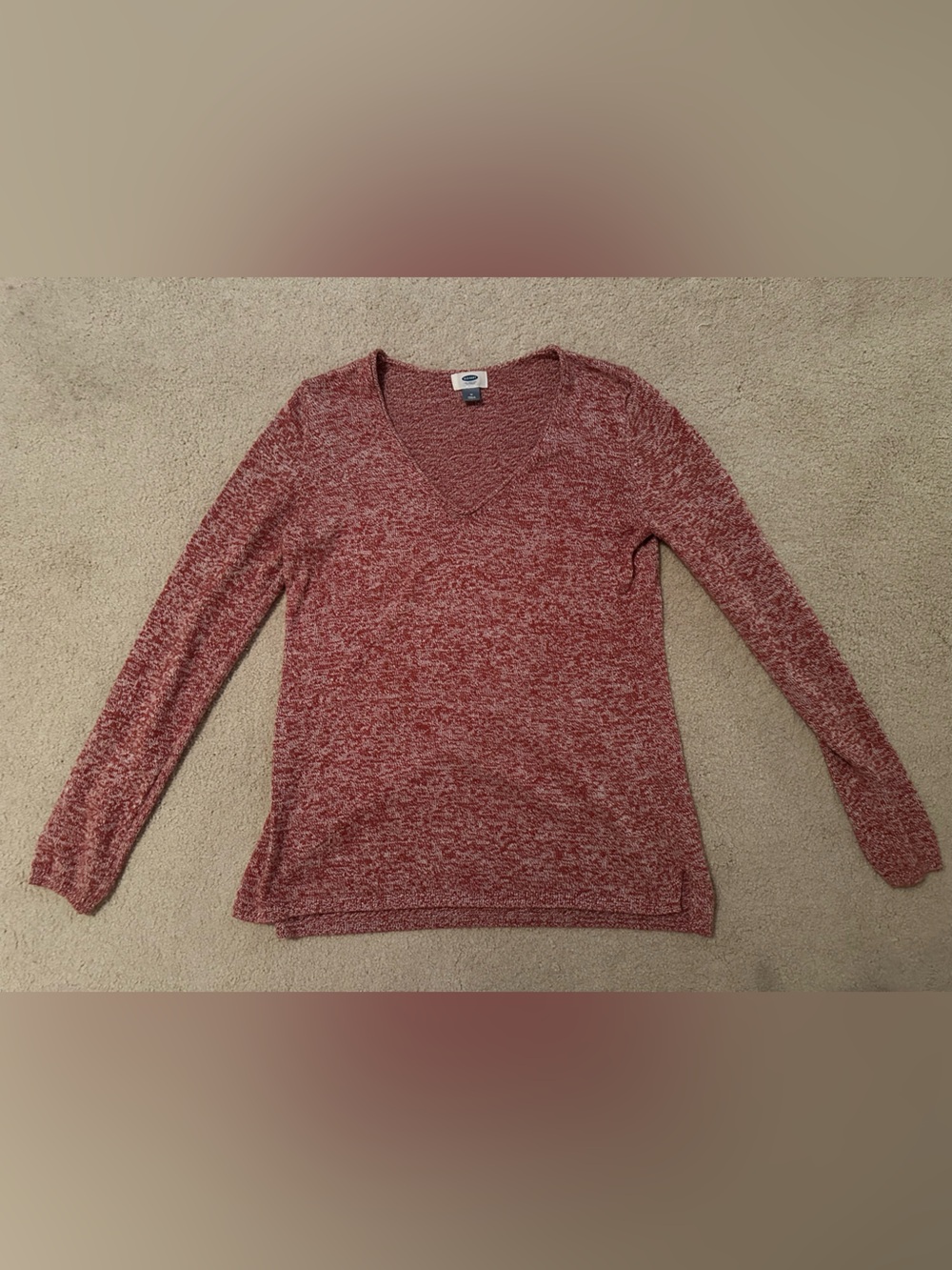 Old Navy Pullover Sweater - Red Marled Heather